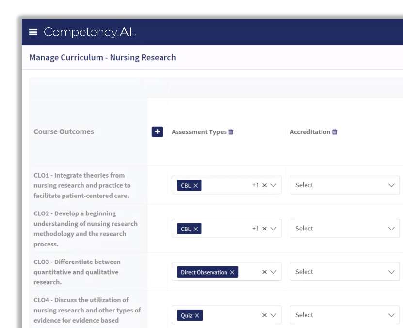 Comp.AI curriculum mapping